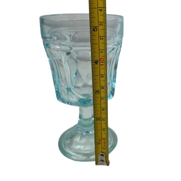 Anchor Hocking Fairfield Light Blue Wine Stemmed Footed Glass - Picture 9 of 10